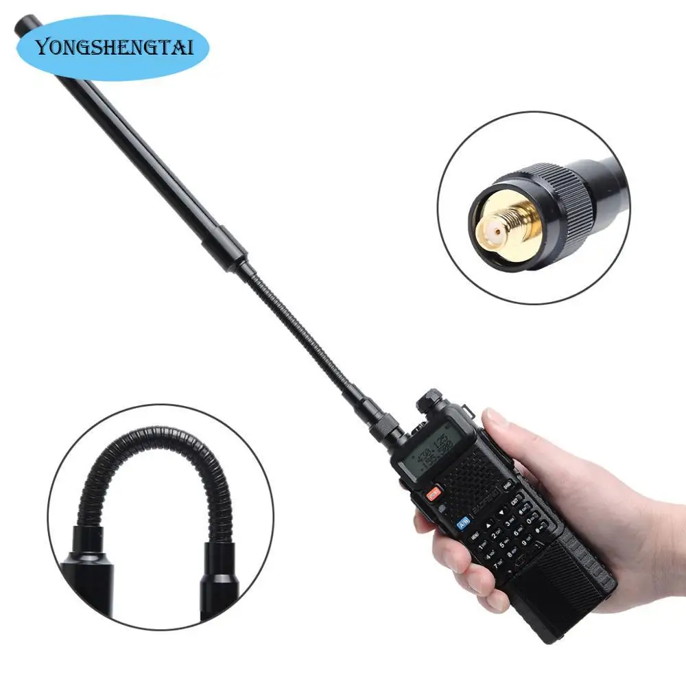 ABBREE AR-148 gęsia szyja SMA-żeńska dwuzakresowa składana antena taktyczna CS 144/430 MHz do radia Baofeng Kenwood Walkie Talkie