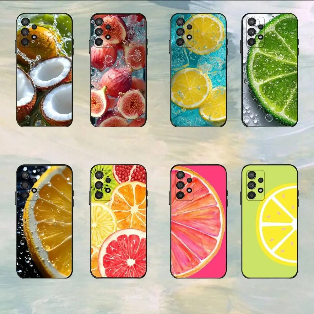 Summer Fruit  Phone Case For Samsung S25,S24,S21,S22,S23,S30,Ultra,S20,Plus,Fe,Lite,5G Black Cover