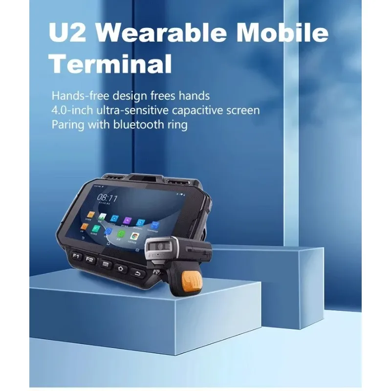 2025Urovo U2 pdas 10 barcode scanner touch screen Data Collector Terminal Scanner rugged Wearable pda android with ring scanner