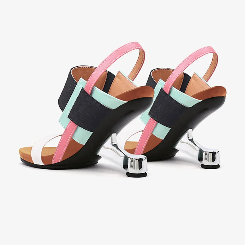 Phoentin New Fashion Modern sandals for woman strange high Heels Gladiator roman shoes Summer Women patchwork Sandals FT2535