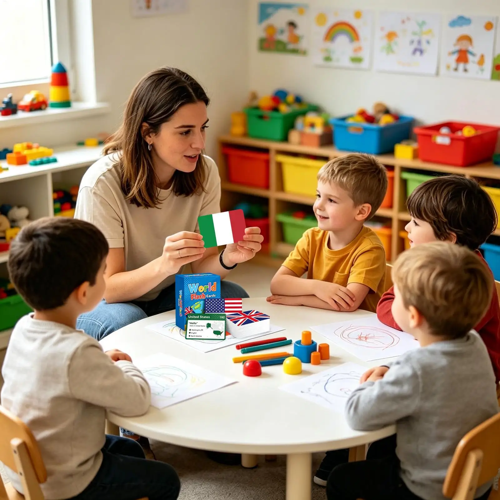 245 World Flag Recognition Cards for Early Childhood Education Understanding National Flags Toys for Infants Young Children