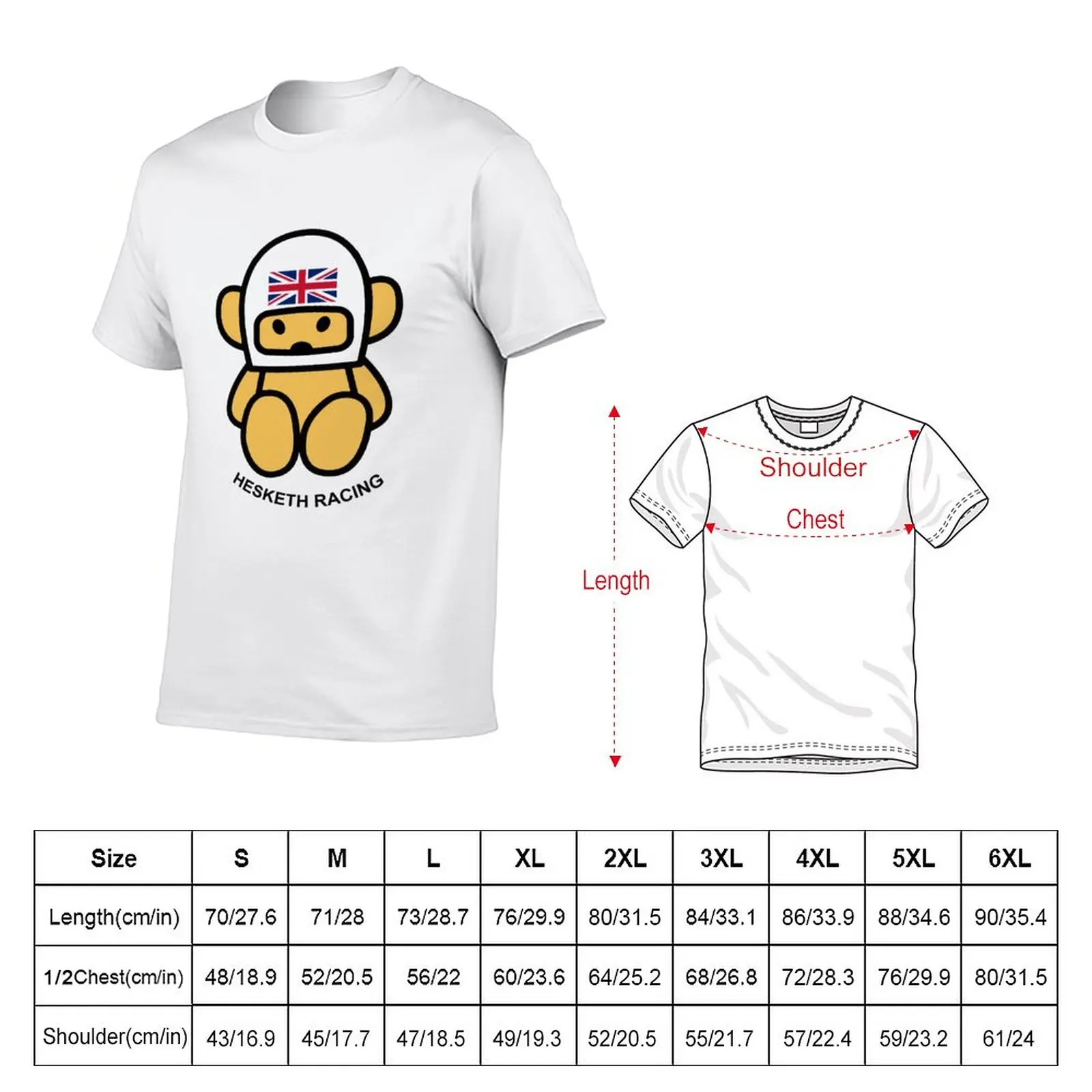 New JAMES HUNT Teddy bear-breasted HESKETH RACING T-Shirt summer tops graphics t shirt hippie clothes mens t shirt