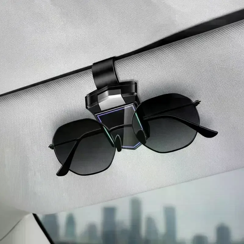 Car Glasses Storage Clip One Click Open Eyeglasses Holder Portable Auto Interior Accessory for Commuting Outdoor Travel