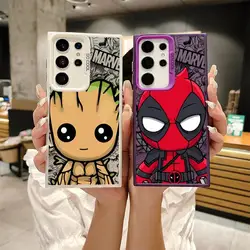 삼성 갤럭시 S20 S24 S25 S21 S22 S23 Plus Ultra FE Note 20 Ultra Funda 케이스용 전화 케이스Marvel Deadpool Groot