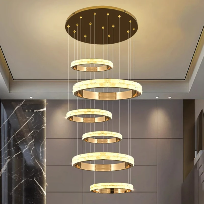 Modern home decoration crystal chandelier, stair Pendant lamp, living room Pendant lights, interior lighting