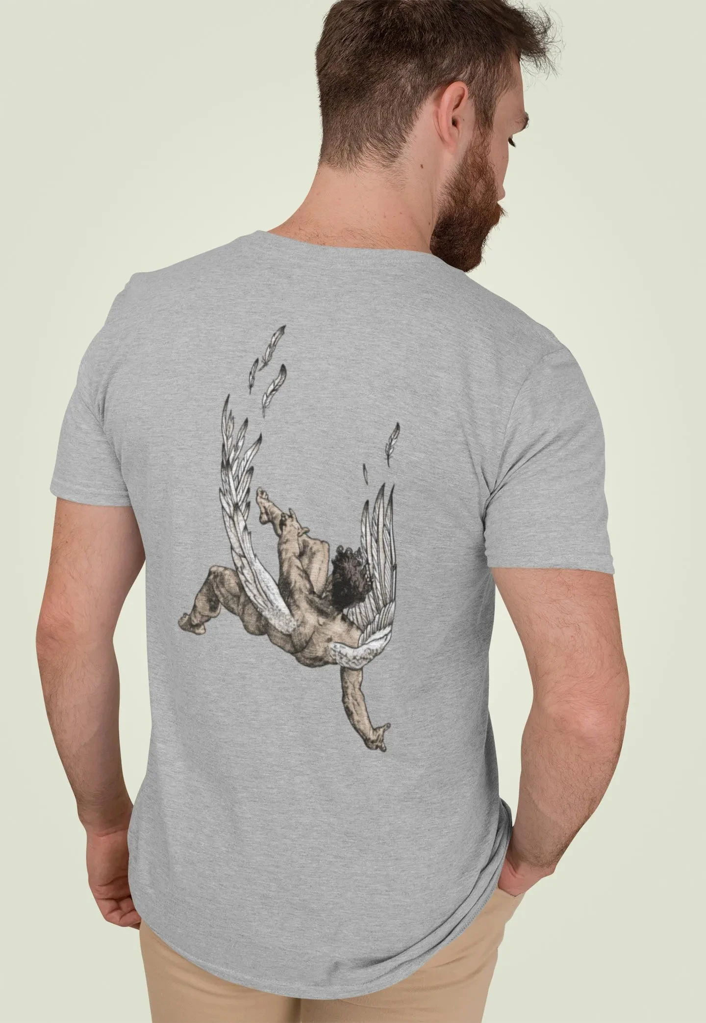 تي شيرت صيفي أنيق جديد من Street Icarus Falling Mythology - فن الأسطورة اليونانية الفريدة من نوعها بواسطة Symes Creations تي شيرت رجالي #4