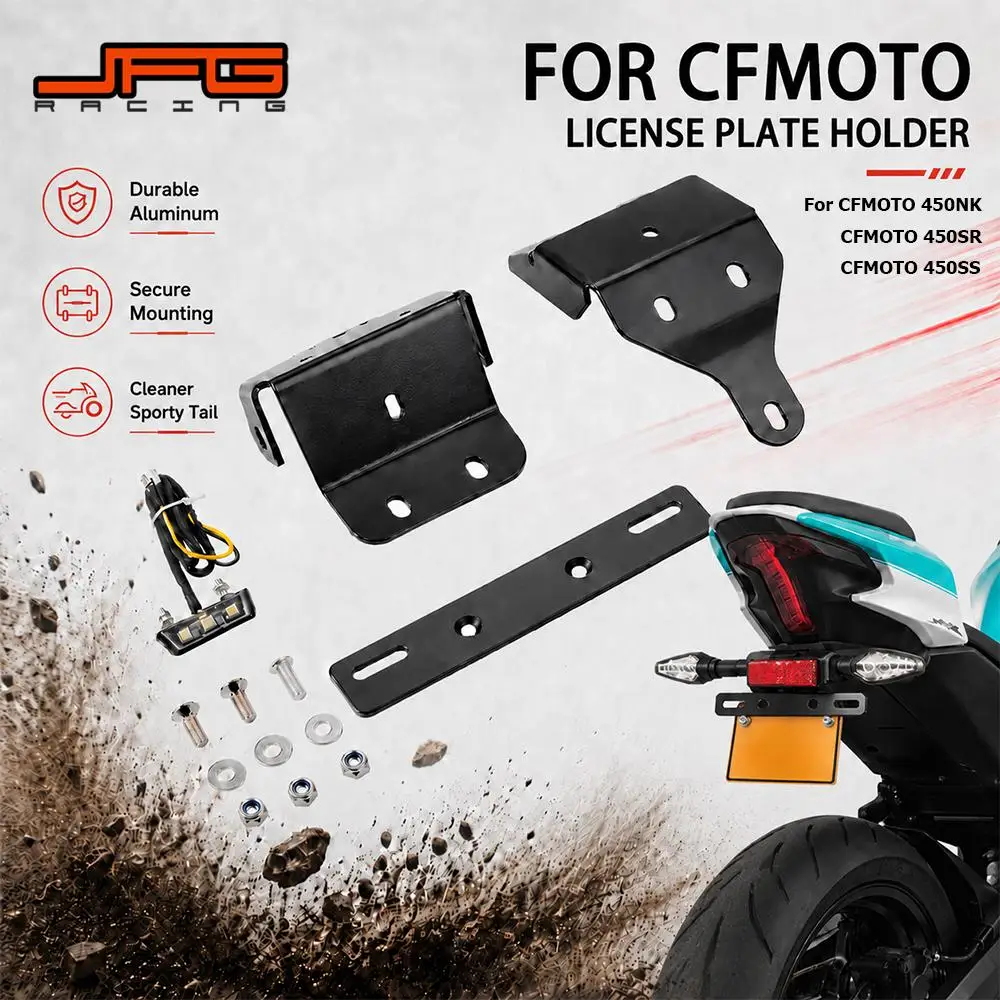 Motorcycle Accessories License Plate Holder For CFMOTO 450NK 450SR 450SS 250SRS 300SR 450SRS CF300-5US 300SS 2025 Dirt Pit Bike