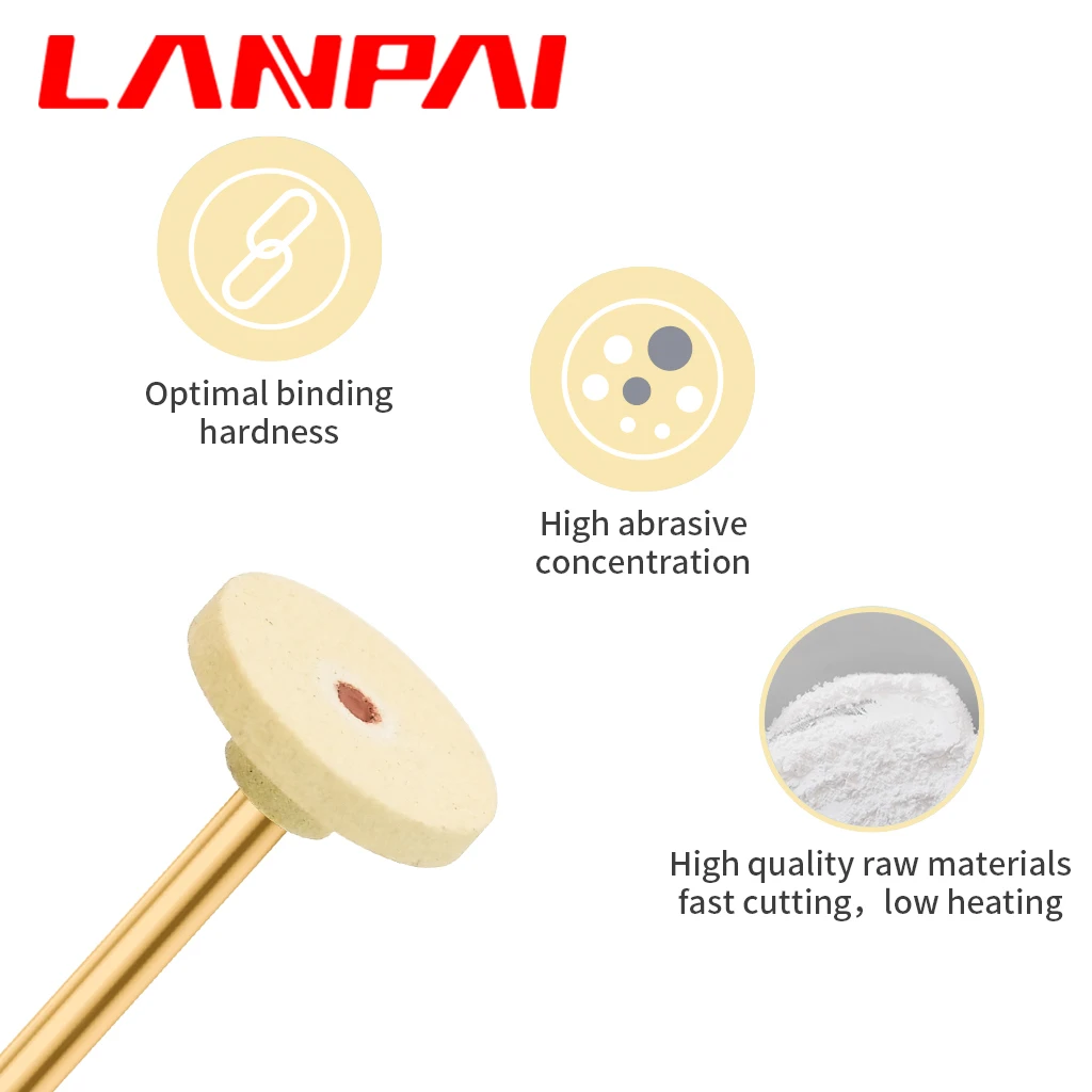 Lanpai-Polisseuse Dentaire en Céramique et Diamant, Tête de Polissage à la Zircone, Outils de Dentiste HP, Laboratoire Dentaire