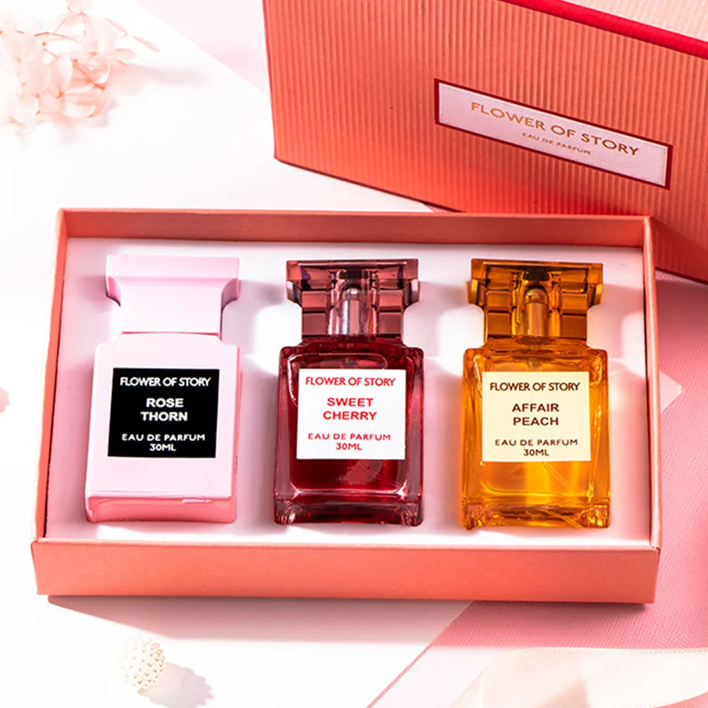 

30ML*3 Set of Floral Scented Perfume for Women Men Scent Lasting Fragrance Pheromone Eau De Parfum High Quality Gift Box