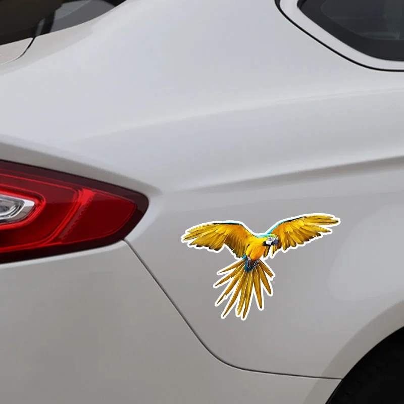 Mysterious Parrot Flying Personalized Car Sticker Fashion Motorcycle Accessories PVC Color Decorative Waterproof Decal 15*10cm