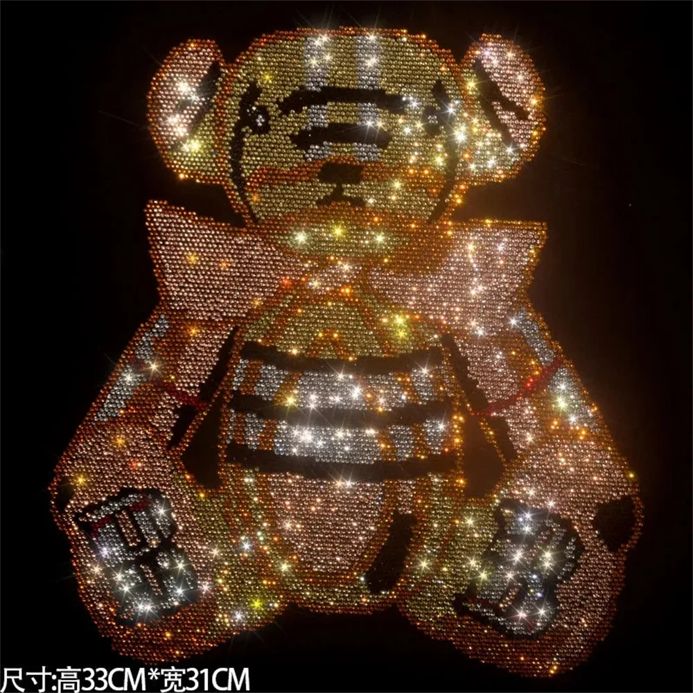 Shiny bear fashion large cloth paste hot diamond Sequin DIY clothes T-shirt decorative patch clothing accessories