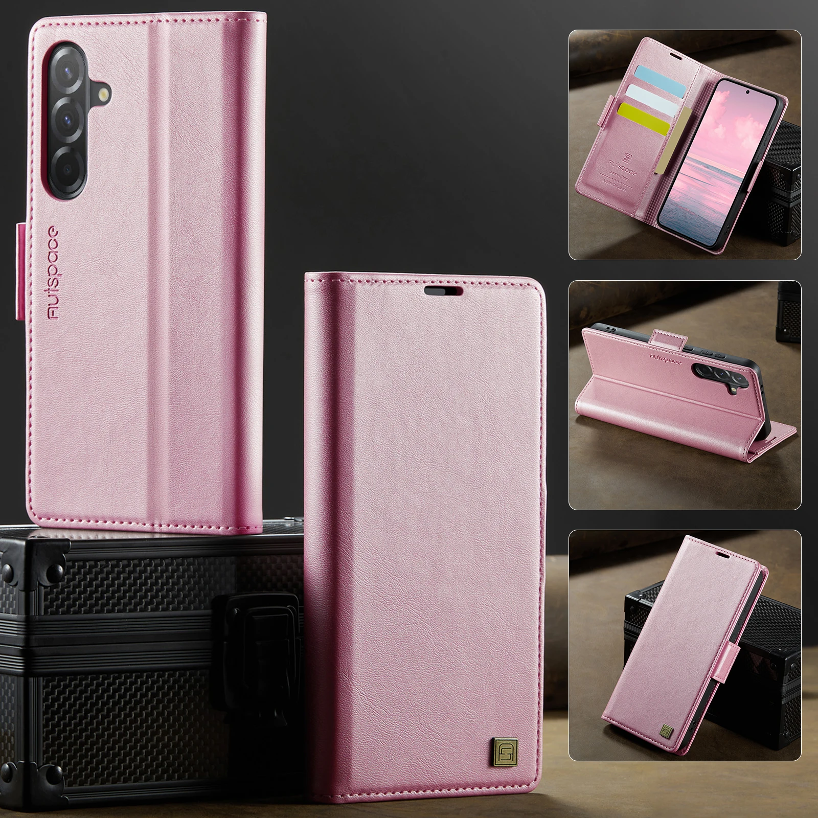 Luxus Leder Telefon Brieftasche Fall Buch Mit Ständer Für Samsung Galaxy A16 A36 A56 A15 A35 A55 A14 A34 A54 A33 A53 A52 Flip-Cover