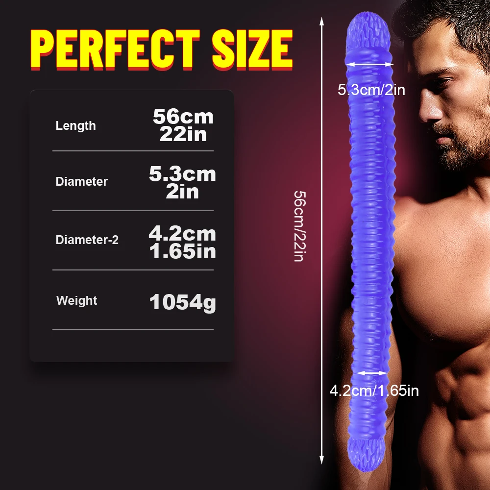 56cm Long Double Head Dildo Huge Silicone Long Anal Dildo Butt Plug Erotic Adult Sex Toys For Women Men Anus Dilator Anal Plug