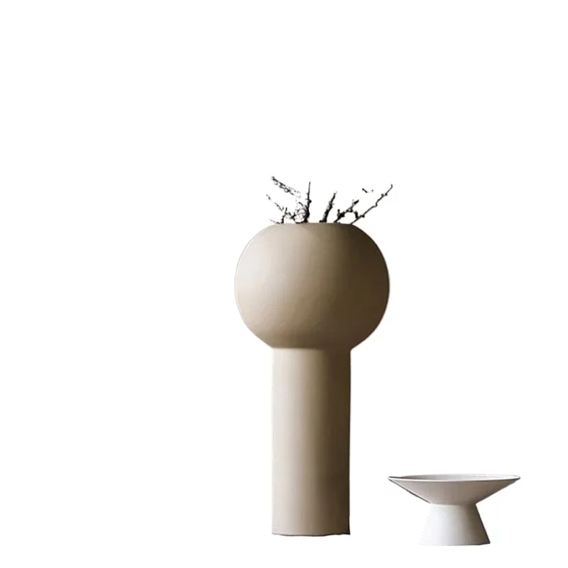 

Light luxury simple Nordic style geometric cylindrical vase ornament, living room balcony indoor flower arrangement