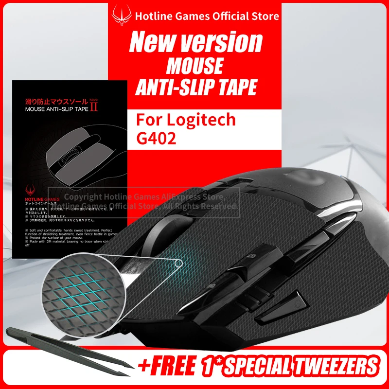 

Hotline Games Mouse Anti-Slip Tape for Logitech G402 Mouse Sweat Resistant Pads Mouse Side Anti-Slip Stickers Mouse Skates