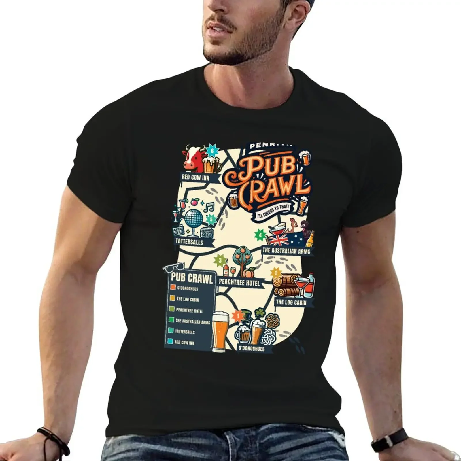 Penrith Pub Crawl T-Shirt graphic shirts anime stuff customizeds aesthetic clothes mens champion t shirts