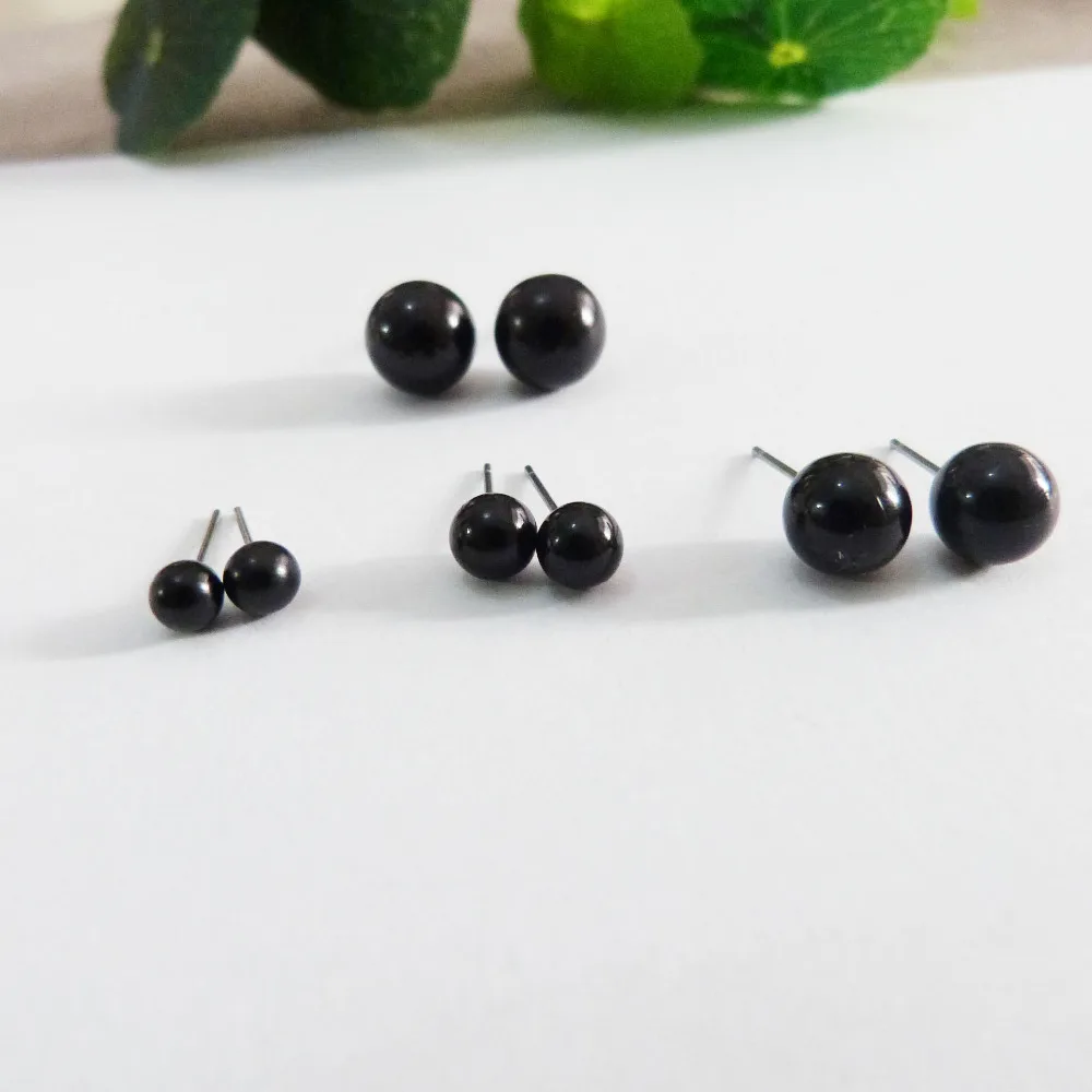 500pcs/lot--4mm/5mm/6mm/8mm/10mm/12mm/14mm--- black plastic toy eyes with pin stem for diy needle felting wool size option