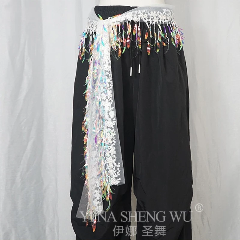 الشرقية الخصر سلسلة الورك الأوشحة ملابس رقص البطن وشاح الورك للنساء الترتر شرابة الرقص الشرقي اكسسوارات ارتداء حزام #3