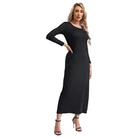 Femmes Abayas robe arabe islamique à manches longues prière musulmane dubaï caftan longues Robes ample basique Maxi robe longue dubaï caftan 4