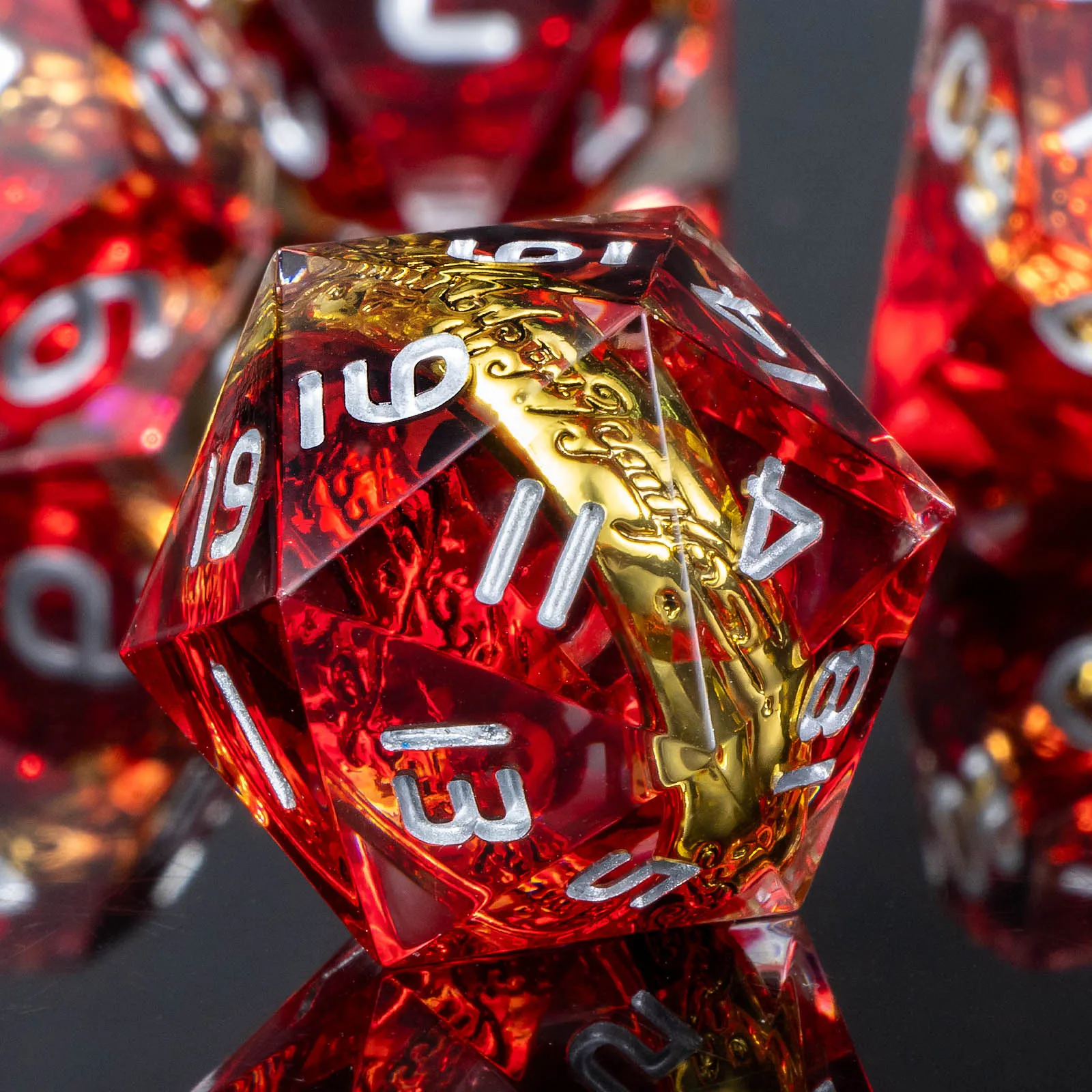 

Набор кубиков Magic Lord Rings, красные кубики для Dungeons and Dragons, набор кубиков LOTR D&D из смолы для ролевых игр, острые кубики D&D