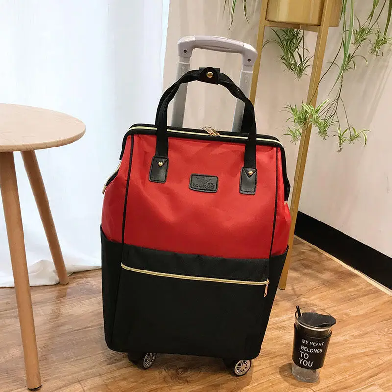 Short suitcase Large capacity duffel bag Boarding trolley case women's light travel bag for business trip men's luggage bag