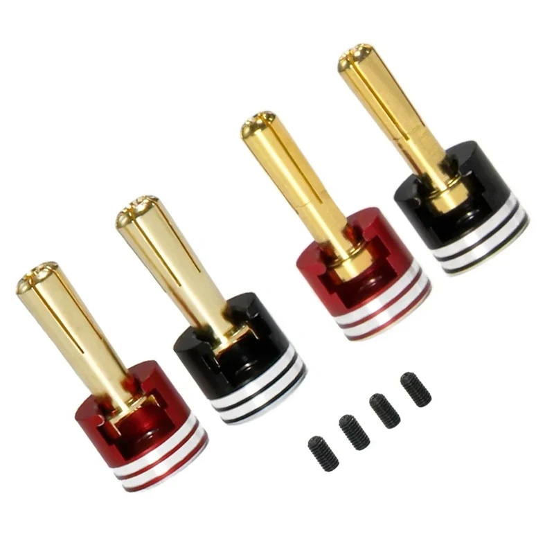 Welding-free Hard shell Metal Heatsink Bullet Plugs 4mm/5mm Set for RC Car LowPro Bullet Plugs
