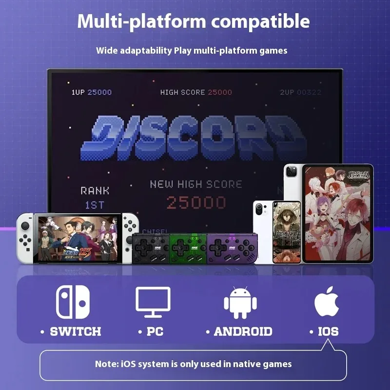 IINE Mini Retro Ananke Controller Turbo Function Interchangeable Joystick D-Pad Multi-Platform Custom Handheld Game Controller