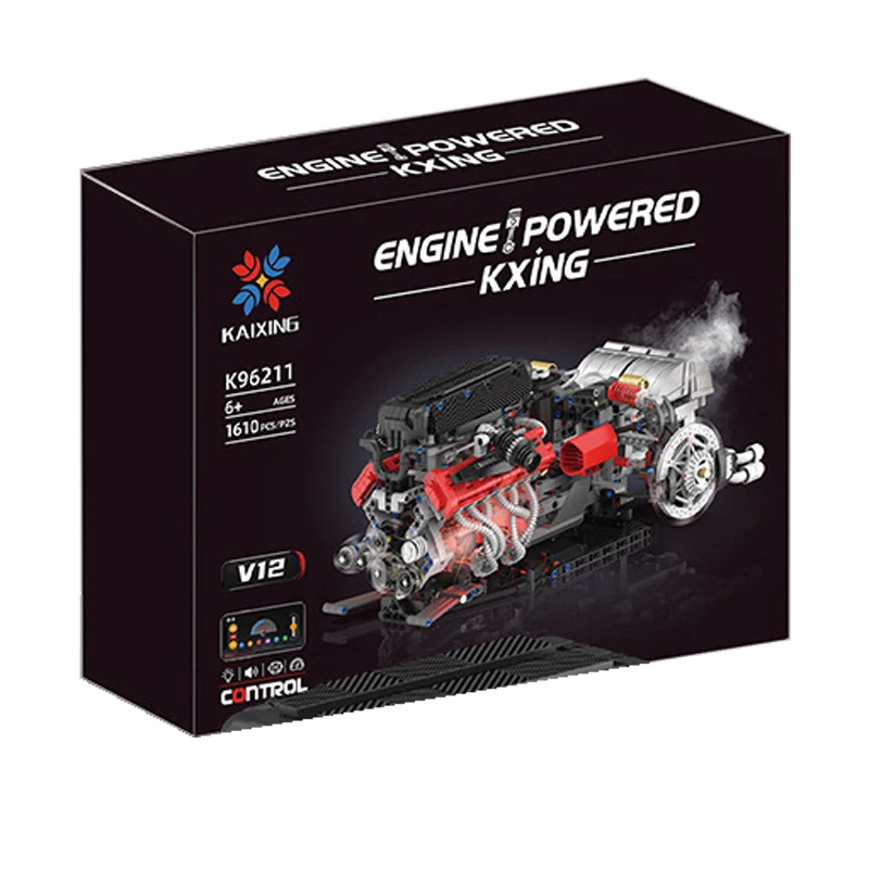 Em estoque 96211 moc técnico elétrico enzo v12 blocos de construção tijolos modelo montagem brinquedos para meninos conjuntos presente natal