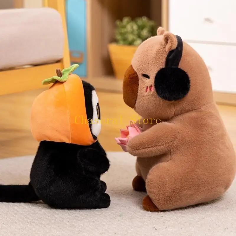 E7CE Fashionable Soft Persimmon Plush Dolls Stylish Bedroom and Living Room Decorative Fashion Portable Accessory for Kids