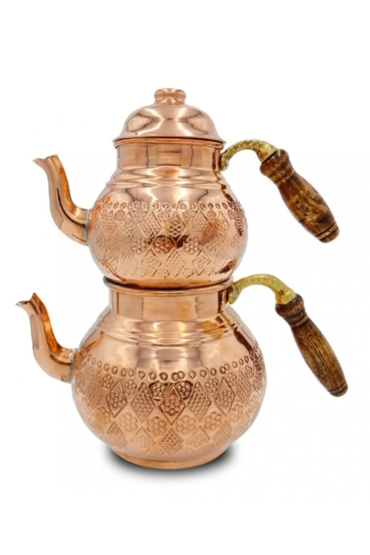 DOLBOVI Bakir Baklava Model teapot set ymncopper 0989896 teapot Cooper Tea Pots Handmade