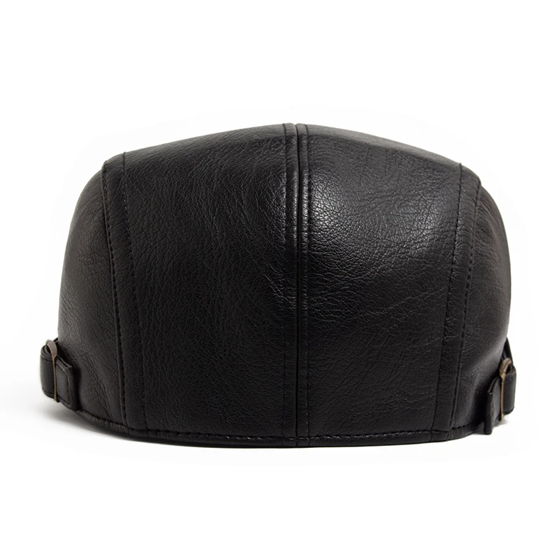 Fashion PU Leather Men Beret Autumn Winter Thicken Warm Women\'s Hat Vintage Newsboy Caps Visor Cap Higher Quality Unisex Berets