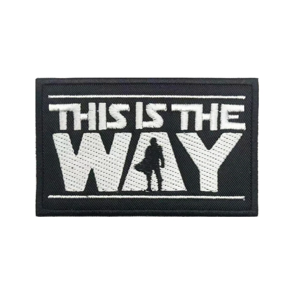 THIS IS THE WAY Patches Armband Embroidered Patch Hook Loop Iron On Embroidery  Badge Military Stripe