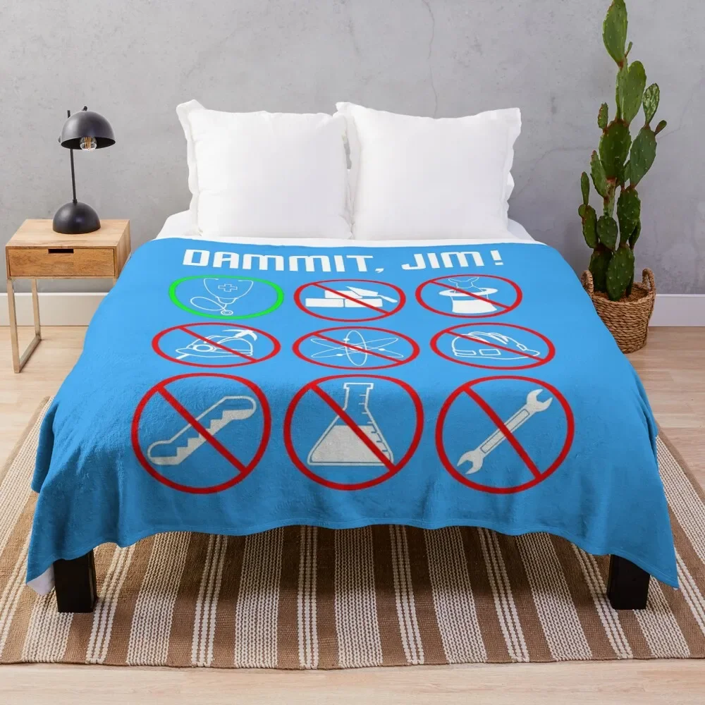 DAMMIT,JIM Throw Blanket Faux Fur Soft Warm Blanket for Bed
