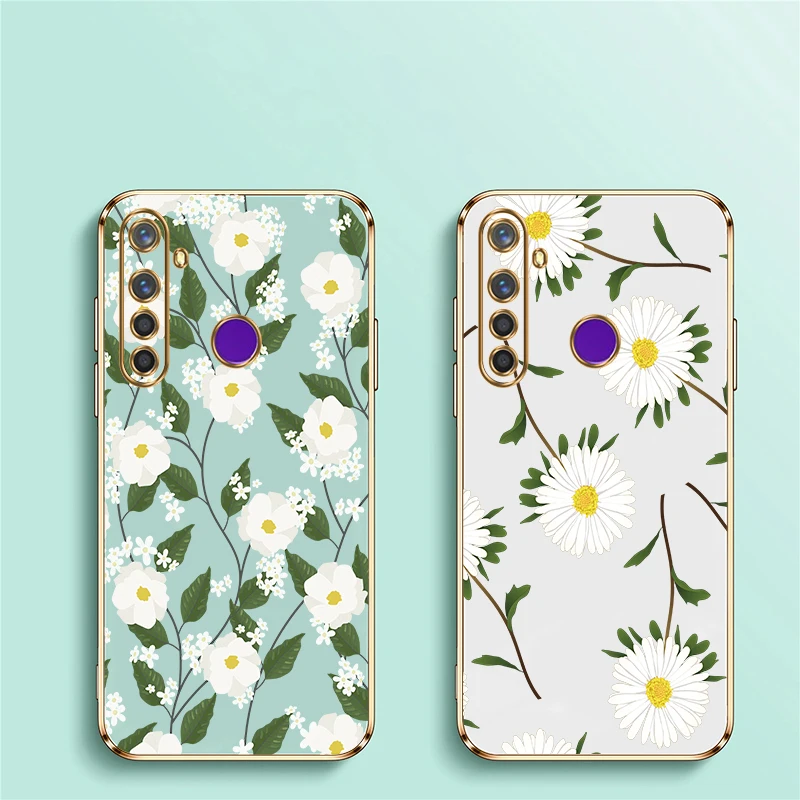 تصفيح سيليكون لينة جراب هاتف ل ممن لهم Realme V5 Q5 Q3i GT Neo 3 2 Pro X X7 Pro V25 V13 نوت 60 زهرة يترك غطاء طباعة