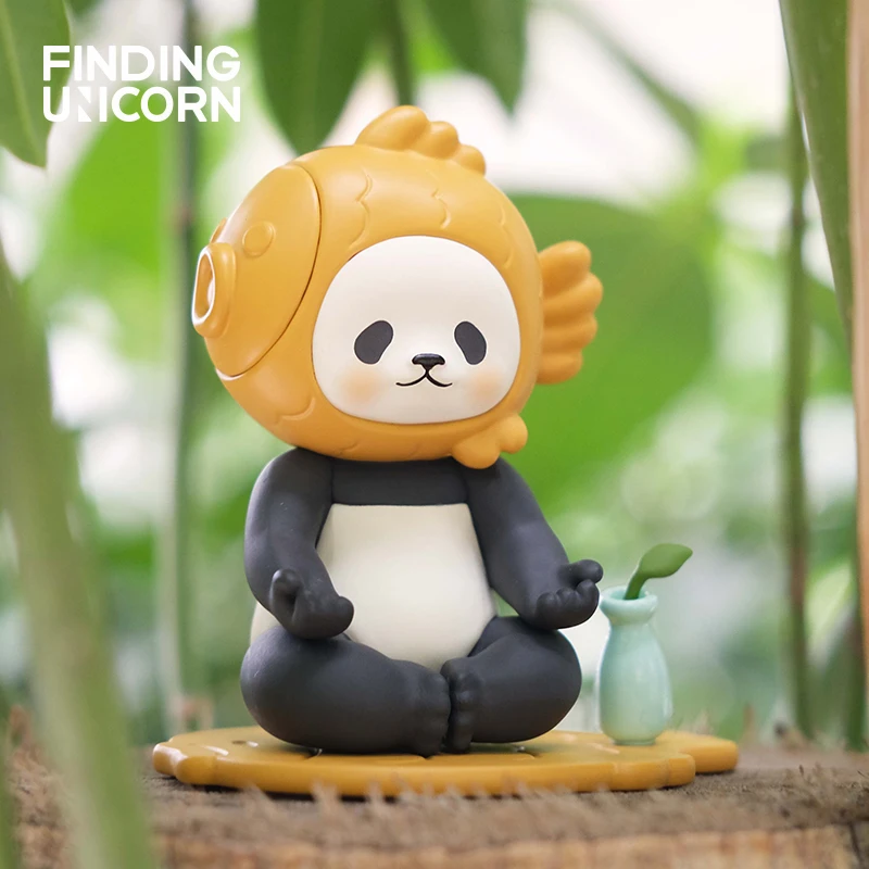 Desenhos animados anime figura modelo caixa de surpresa menina presentes de aniversário original mini panda taiyaki série caixa cega brinquedos kawaii