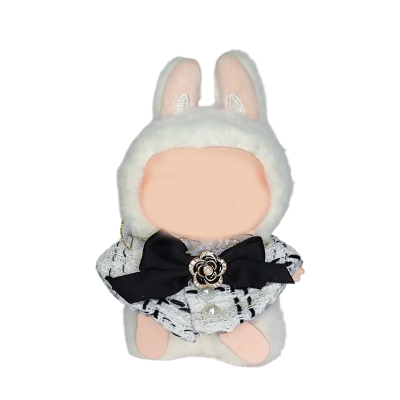 17cm Labubu 의류 복장 봉제 인형 의류 - 줄무늬 탑 & 작업복이 포함된 카와이 패션 세트 |   사랑스러운 완벽한 의상