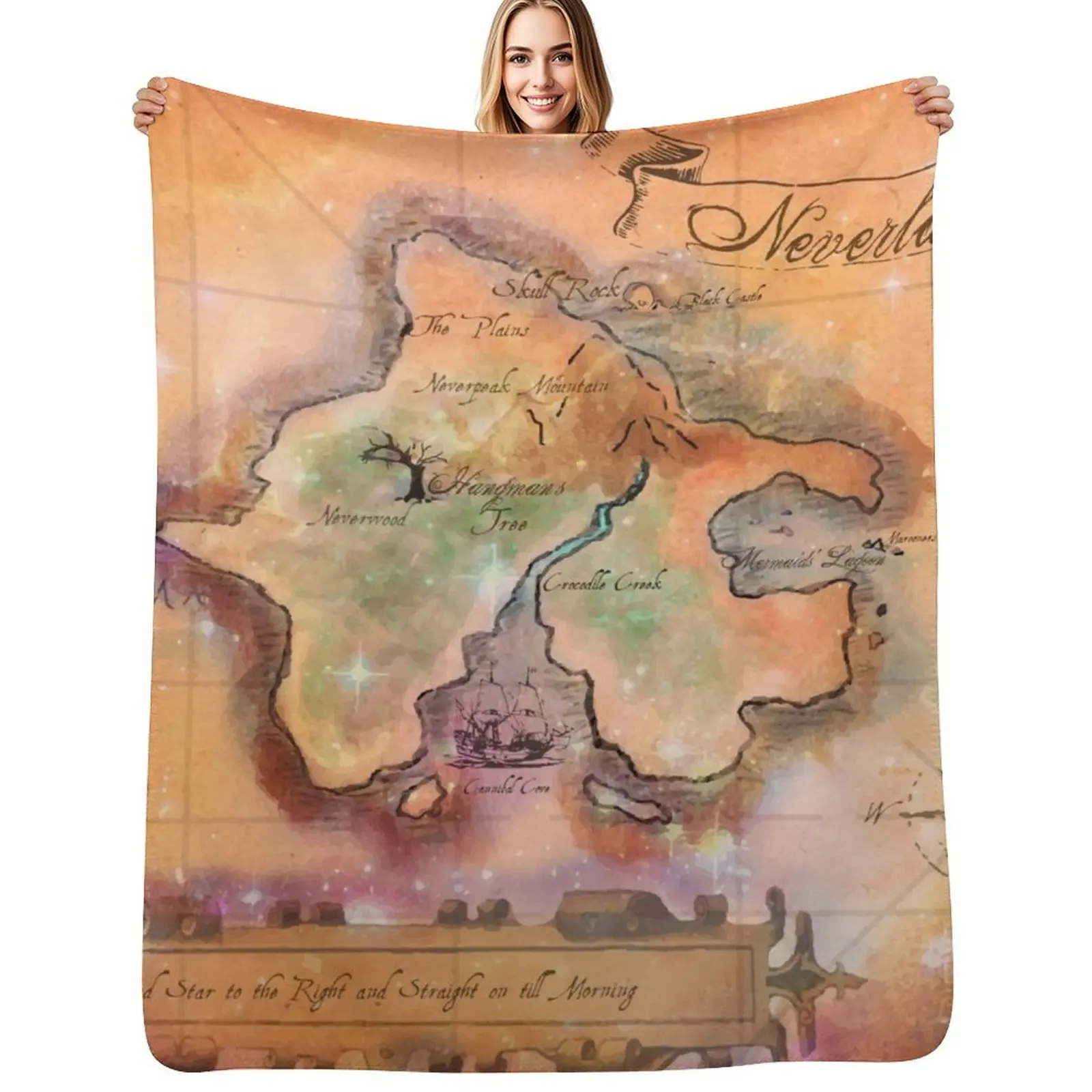 

Neverland Map Throw Blanket Cute Hair funny gift Sleeping Bag Blankets