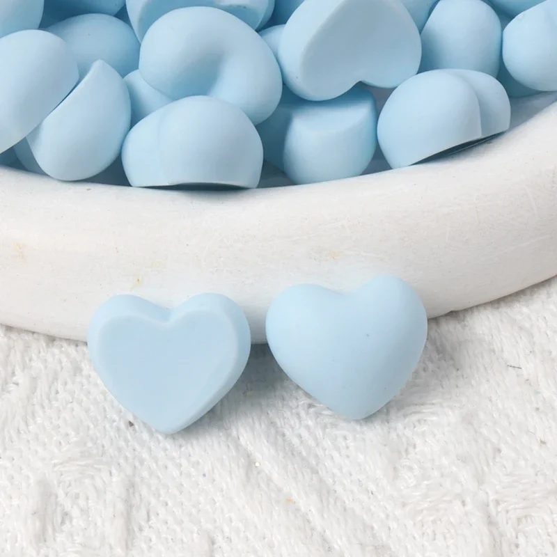 10/100pcs Resin Accessories Love Heart Frosted DIY Hairpin Keychain Pendant Handicrafts Patch Handmade Materials
