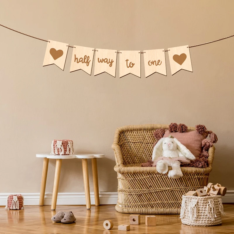 Banner de madera de medio camino a uno, pancarta de medio cumpleaños, es mi decoración de 1/2 cumpleaños, decoraciones de medio cumpleaños, accesorio de fotografía