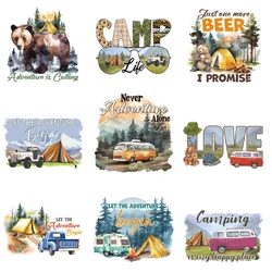 9piece NewExquisite self driving camping Iron On Patch Thermal Transfer Diy Accessory Washable Arts exquisite Stickers Patch