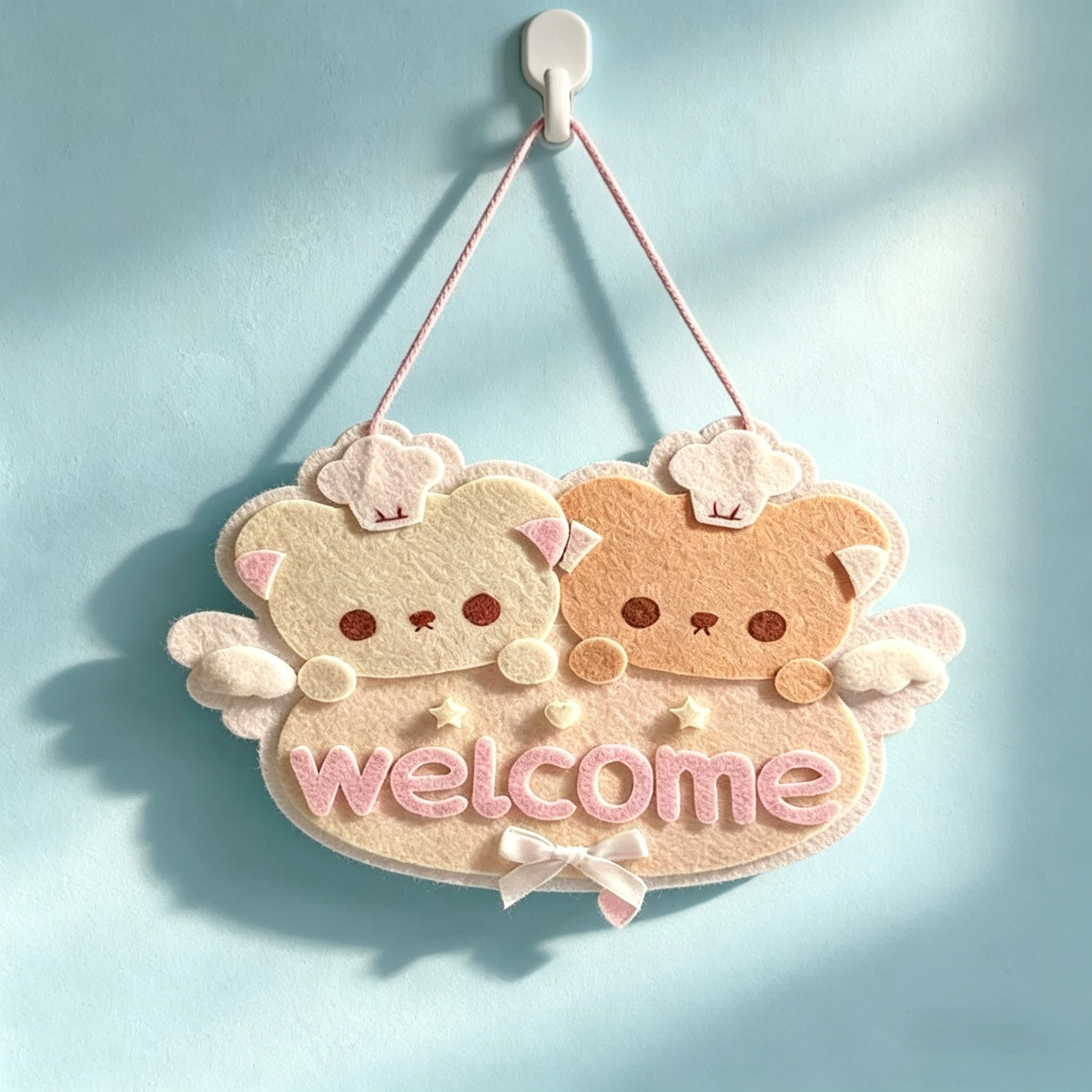 Kawaii-Anhänger im japanischen Stil, Instagram-Vibe, Cartoon-Kleiner-Bär, Willkommen Zuhause, koreanischer Stil, handgefertigter Filz-Anhänger, Dekorationsgeschenk – Detail 4