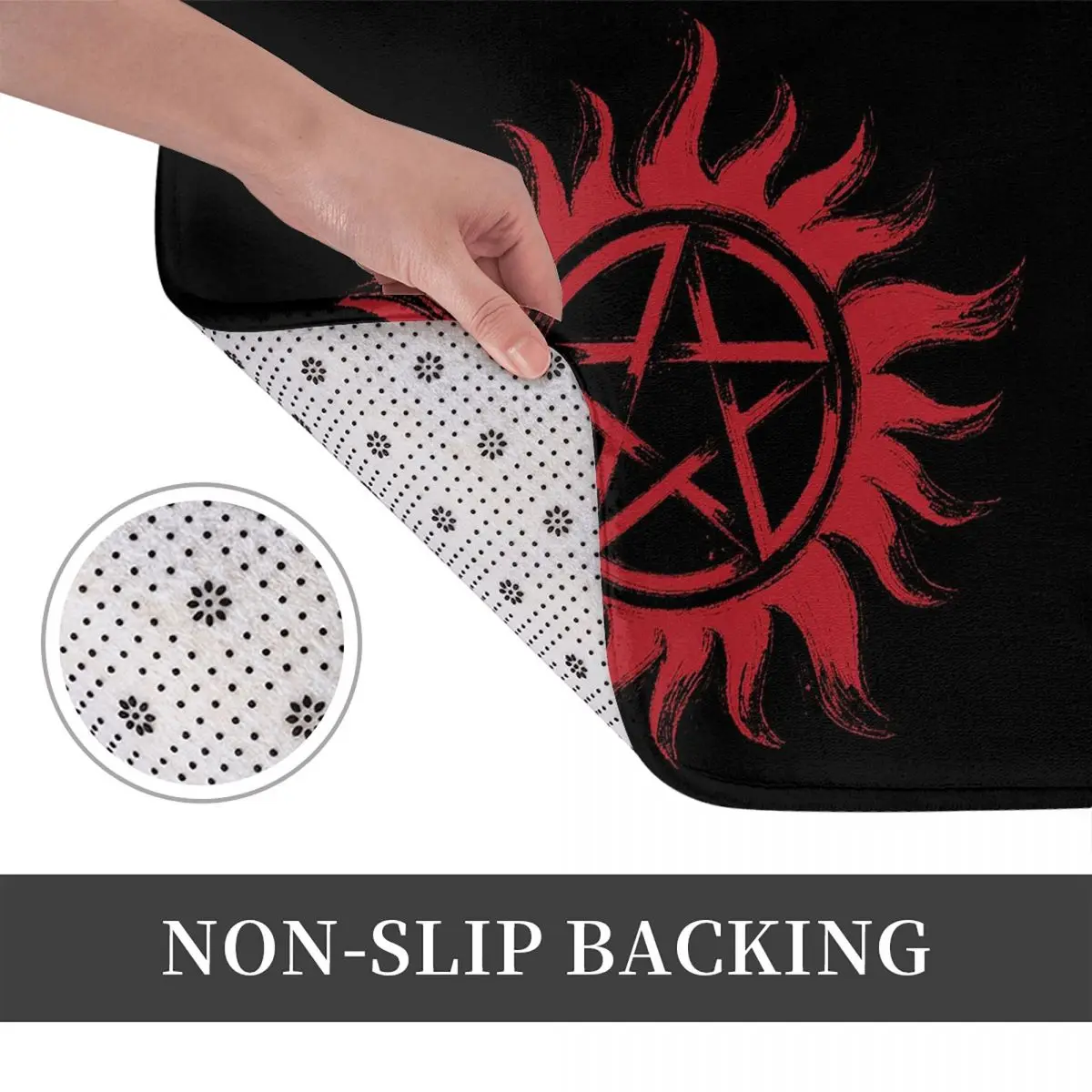 Supernatural Logo Winchester Anti-slip Doormat Floor Mat Carpet Rug for Kitchen Entrance Home Bathroom Living room Footpad Mats