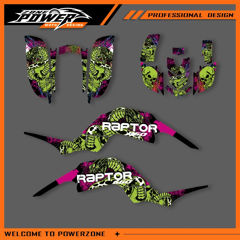

Powerzone Custom Graphics Decals Stickers Kit For YAMAHA RAPTOR 660 For RAPTOR 660 660cc Motorcycle 01