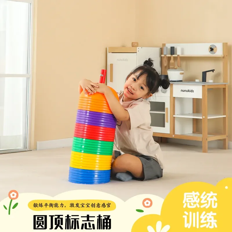 Outdoor Sensory Stepping Stones for Kids Kindergarten Balance Training Toy Colorful Dome Bucket Bridge Equipment for Children