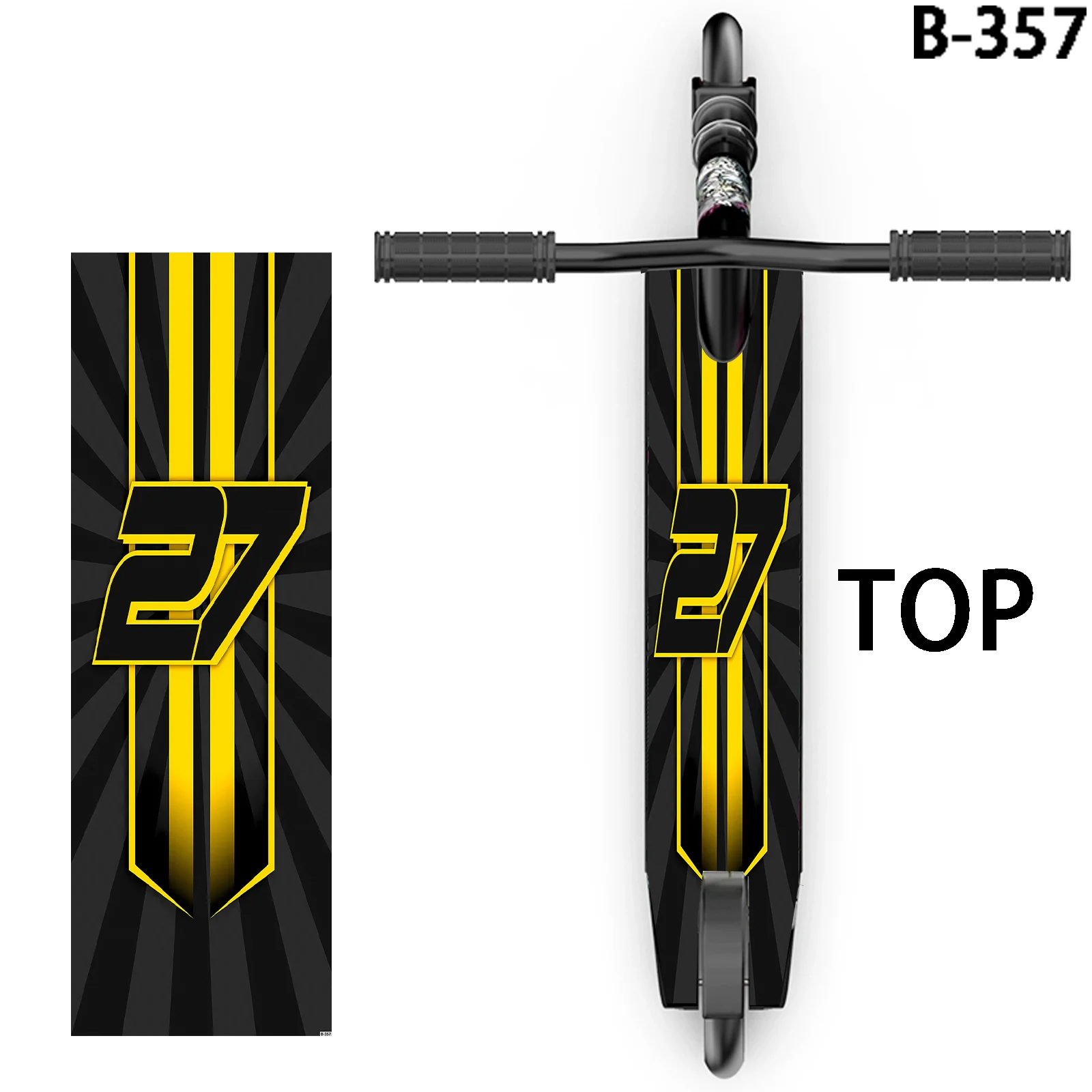 

1 Racing Wind Yellow and Black Number "27" Scooter Sticker, Trend Essential, Scooter Decoration Sticker, Scooter DIY Decoration