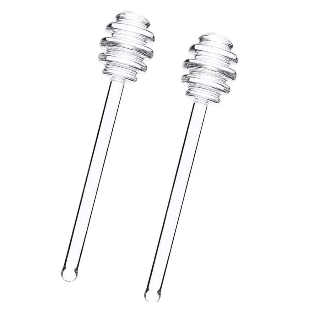 

100 шт. прозрачных стеклянных палочек-лопаток для меда, 15 см, для сервировки и перемешивания, для банок и контейнеров для меда