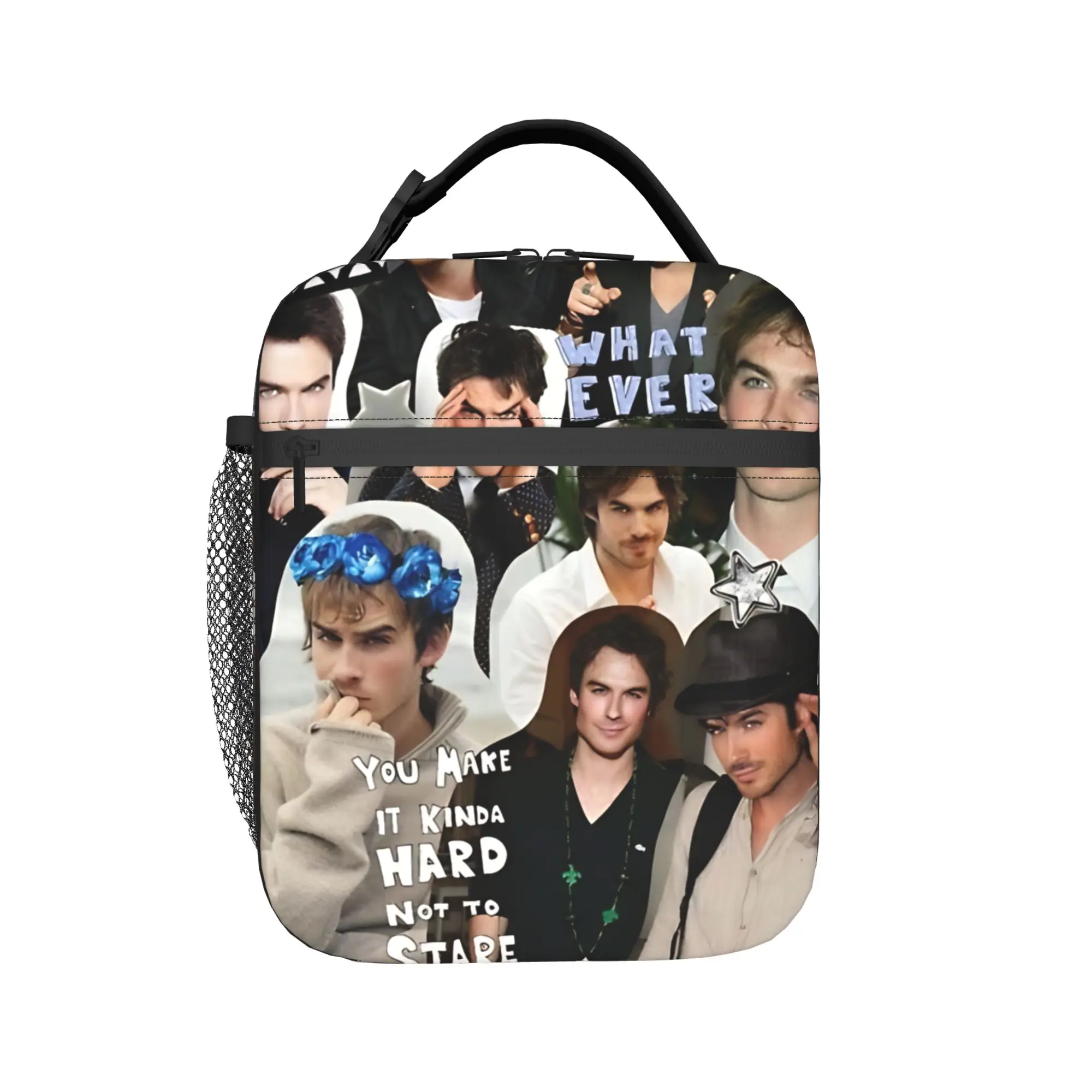 The Vampire Diaries Resuable Movie Lunch Bag Damon Salvatore Casual Lunch Box For Unisex Cooler Bag Oxford Thermal Lunch Bags