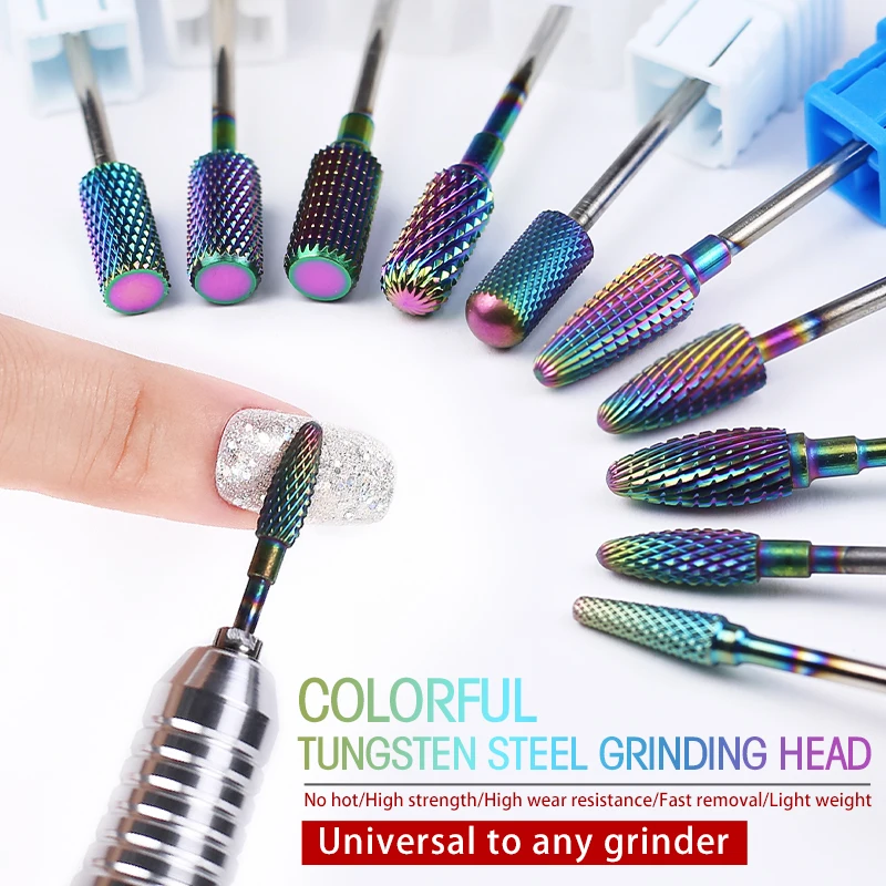 NAILCO frees voor manicure regenboogkleur wolfraamstaal manicure machine voor nagelboren gereedschap nagelaccessoires