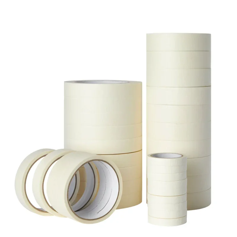 20m / 50m Masking Tape White Color 12/18/60mm Single Side Tape Adhesive Crepe Paper for Oil Painting Sketch Drawing Supplies