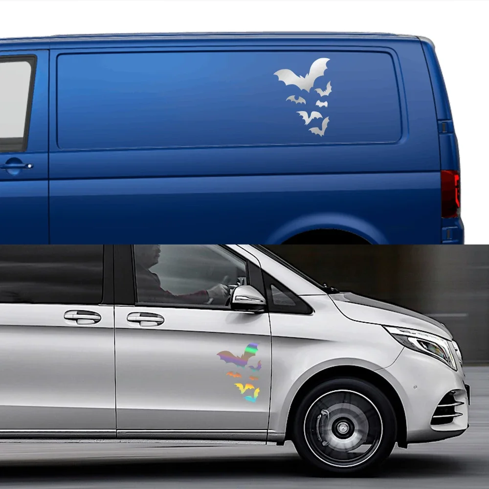 قطيع سيارة من الخفافيش تحلق ملصقات ديكور لسيارات الرباعي سيارة العربة RV ، قافلة متنقل ، ديكور الفينيل صائق ، اكسسوارات ضبط السيارات